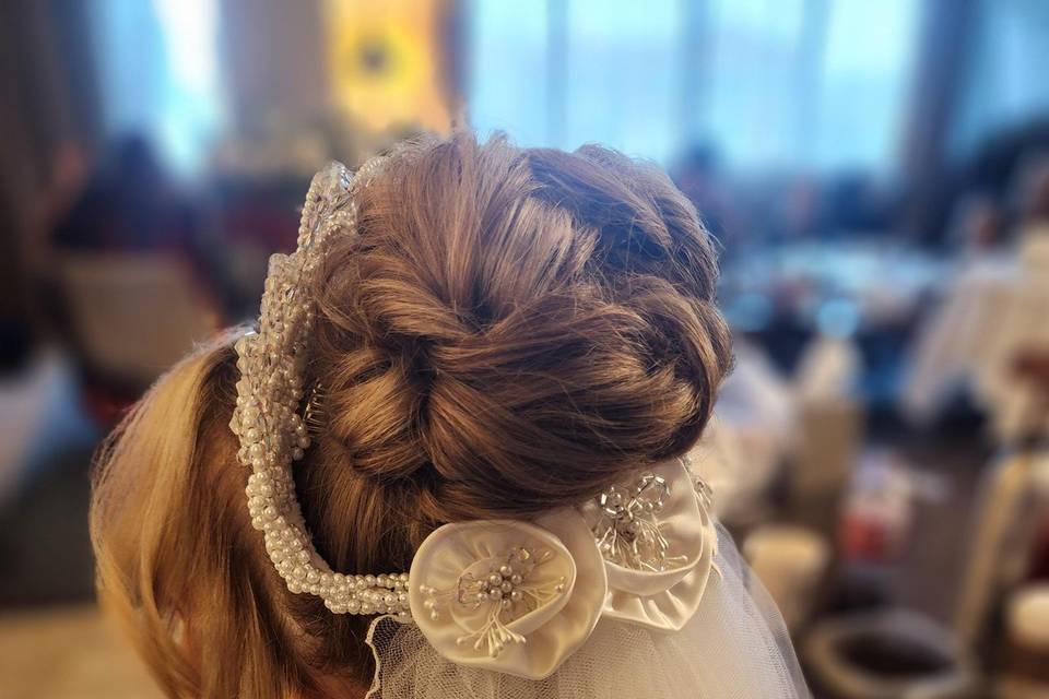 High bun updo