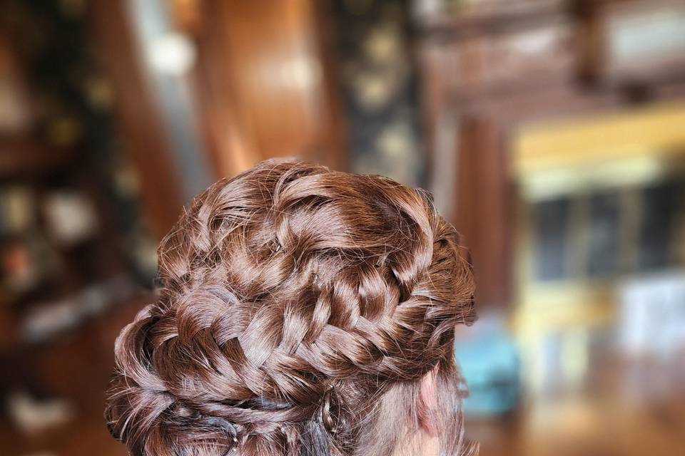 Chunky braid updo