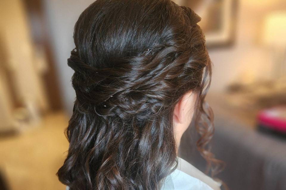 Textured half up half down