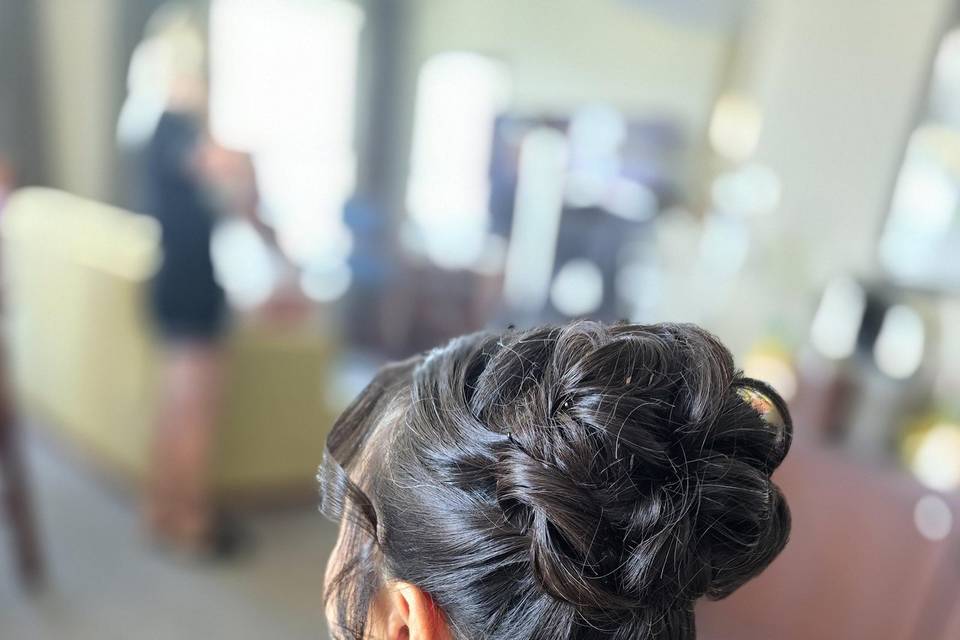 High bun updo
