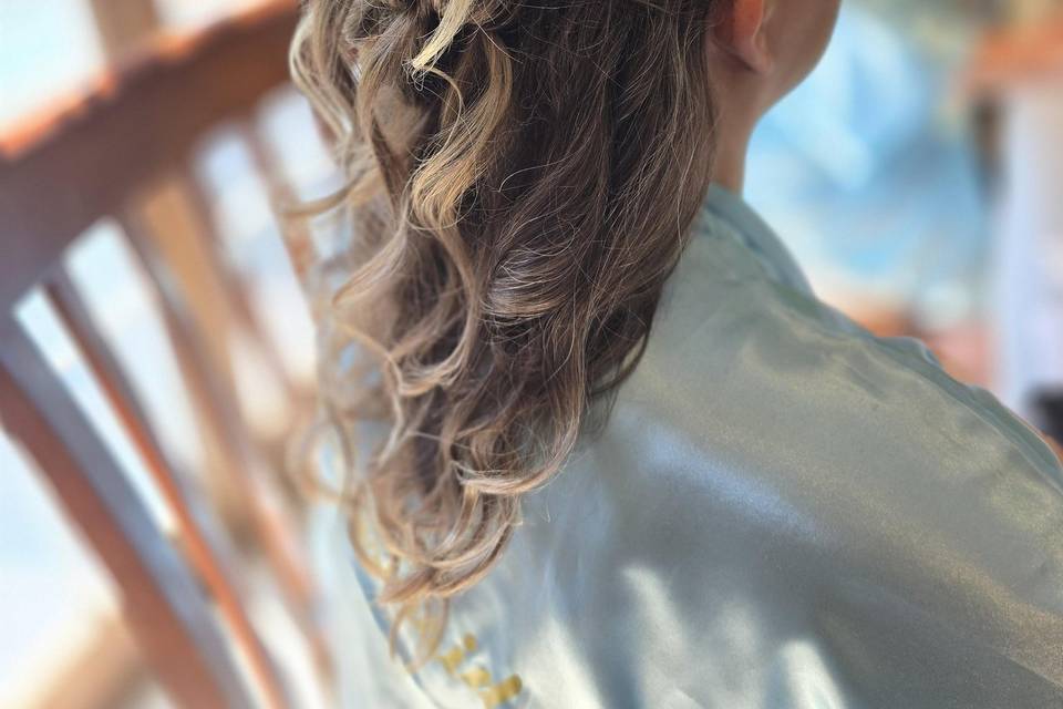 Half up half down with bun