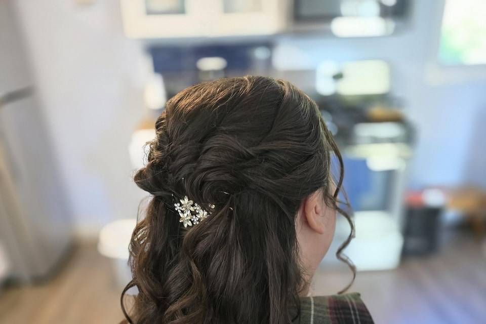 Textured half up half down