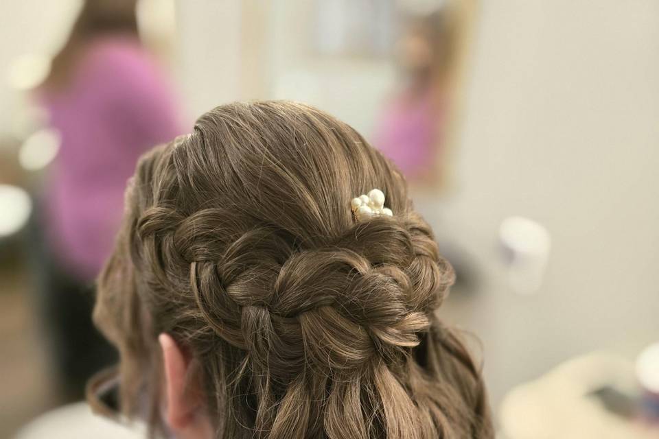 Braided half up half down