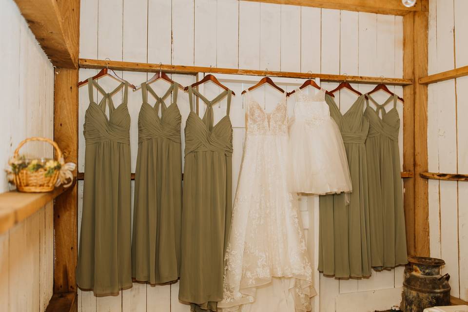 Dresses in Bridal Suite