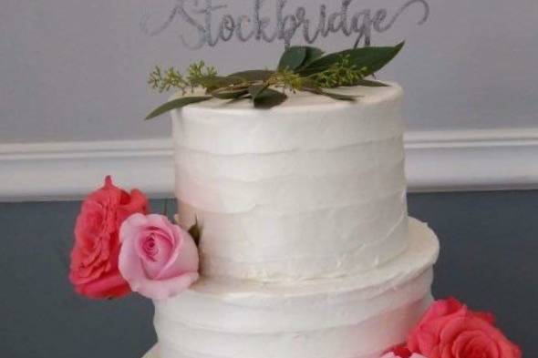 Three-tiered cake with florals