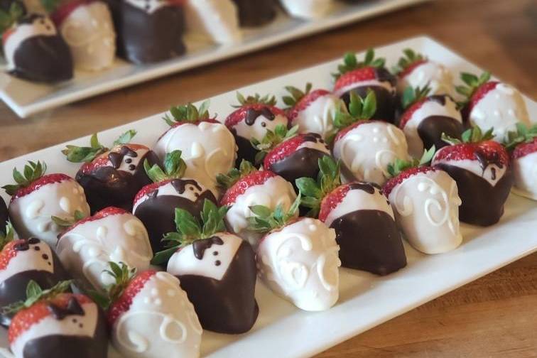 Bride & groom strawberries