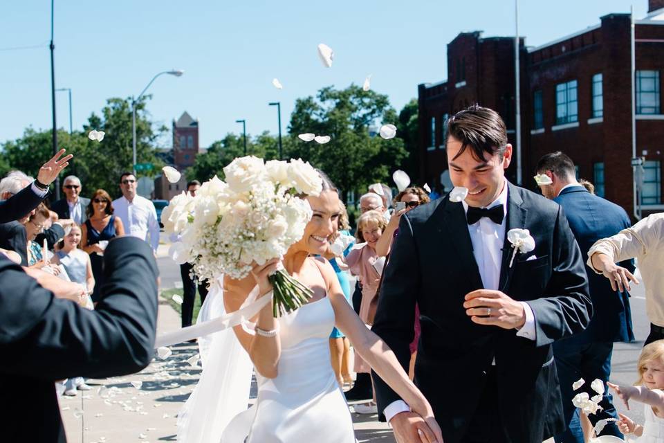 Flower Toss Ceremony Exit