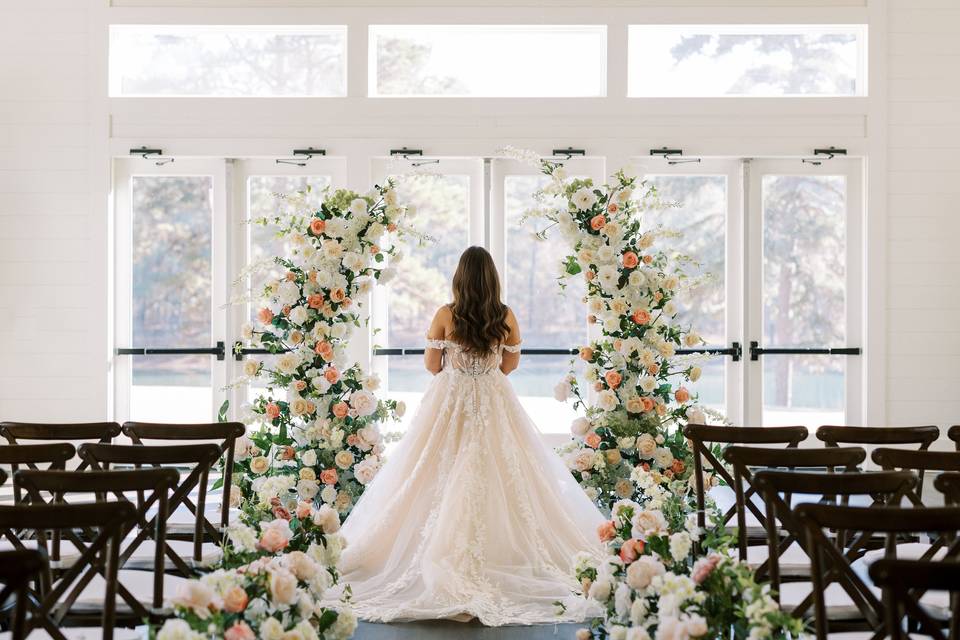 Chanel Arch and Aisle Flowers