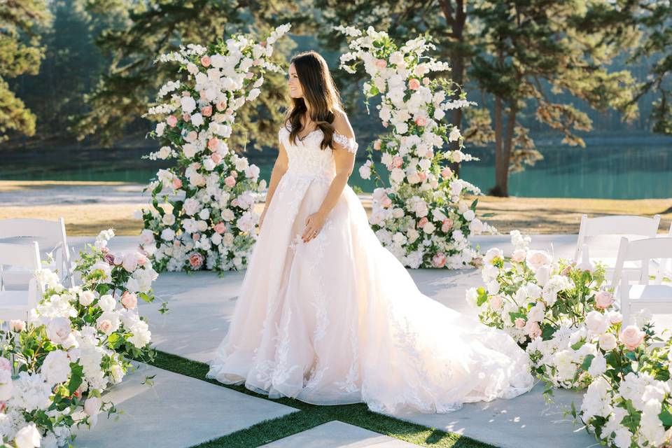 Chanel Arch and Aisle Flowers