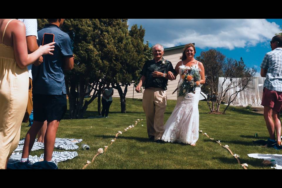 Down the isle with dad