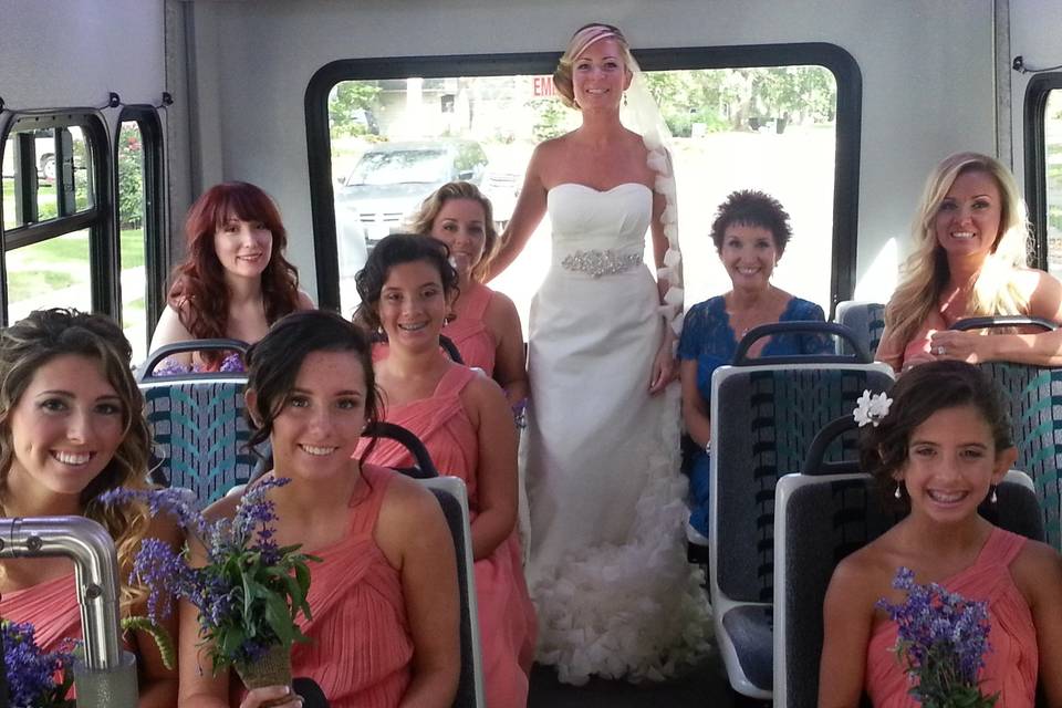 Bride and bridesmaids