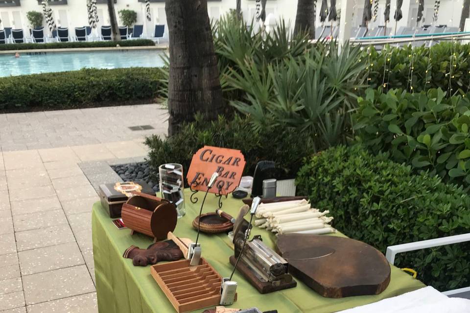 Table with cigars