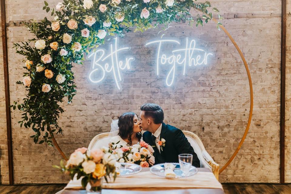 Floral and letter backdrop