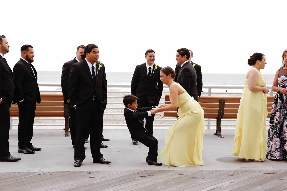 Groomsmen and bridesmaids