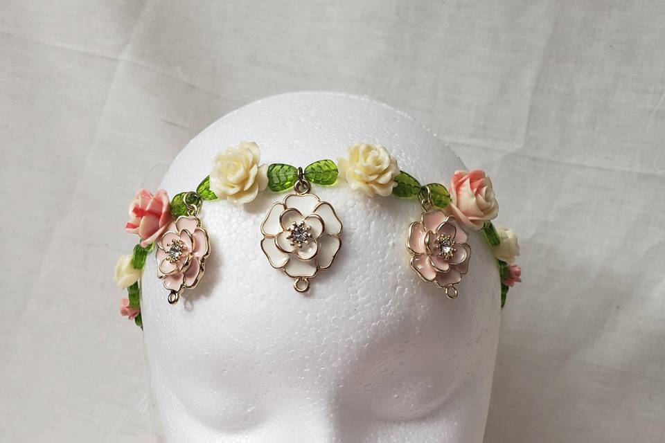 3 charm flower headband