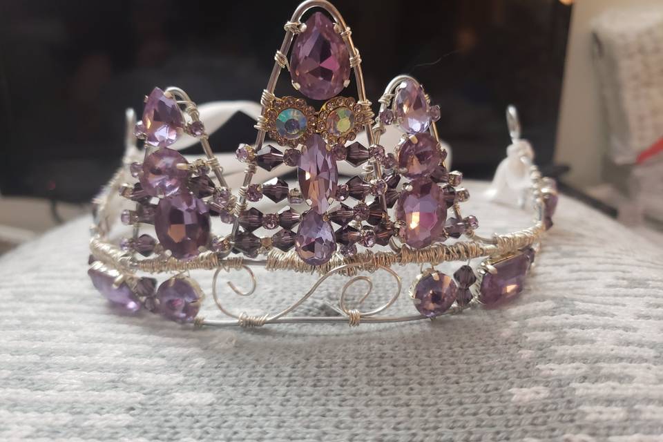 Custom purple crystal crown