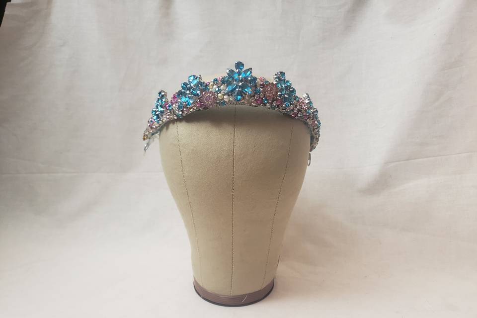 Front custom beaded tiara