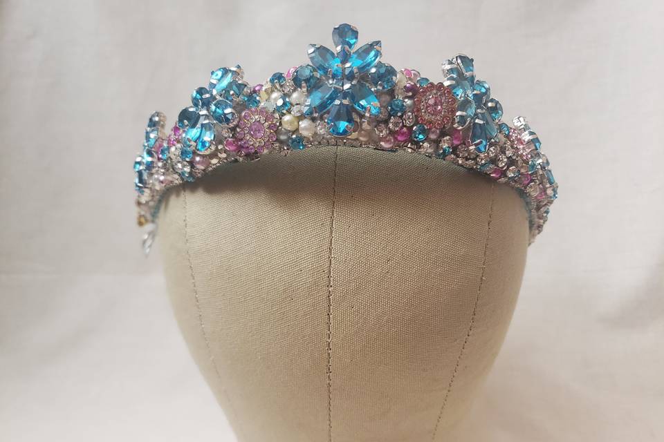 Front custom beaded tiara