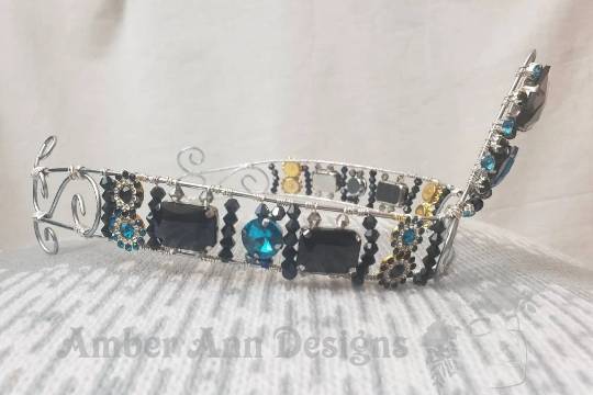 Side black turquoise tiara