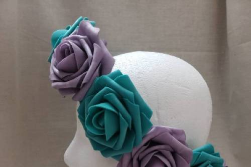 Teal lavender flower crown