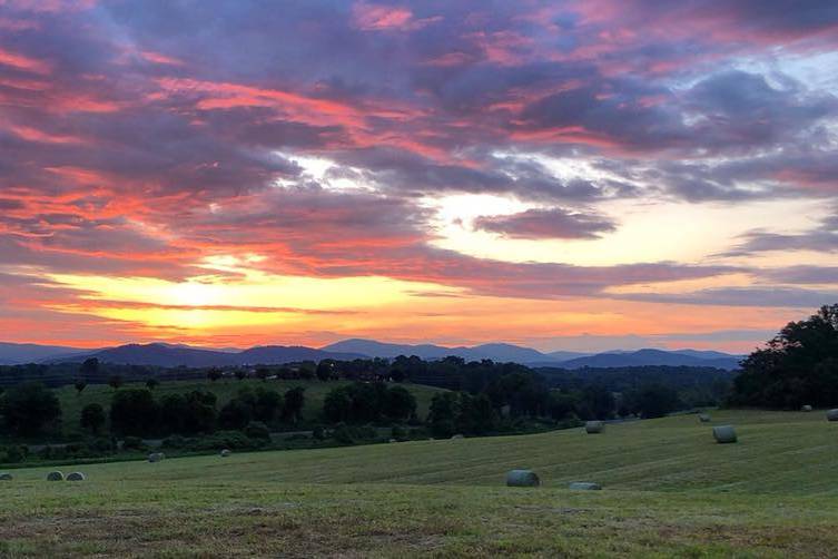 Sunset on the land