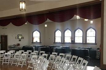 Indoor wedding ceremony setup