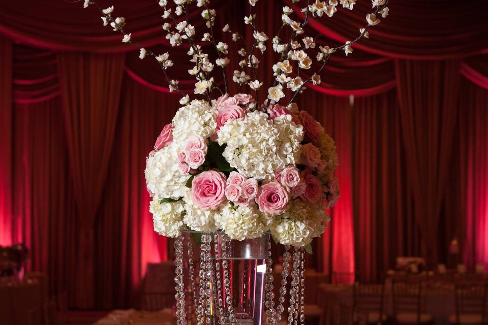 Tall floral centerpiece