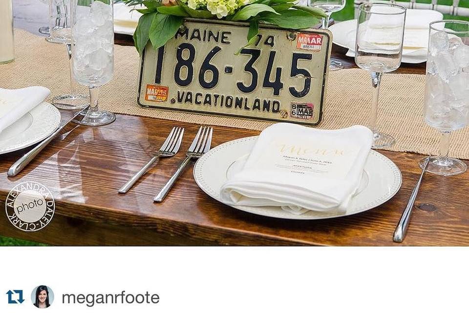 Reception table setup