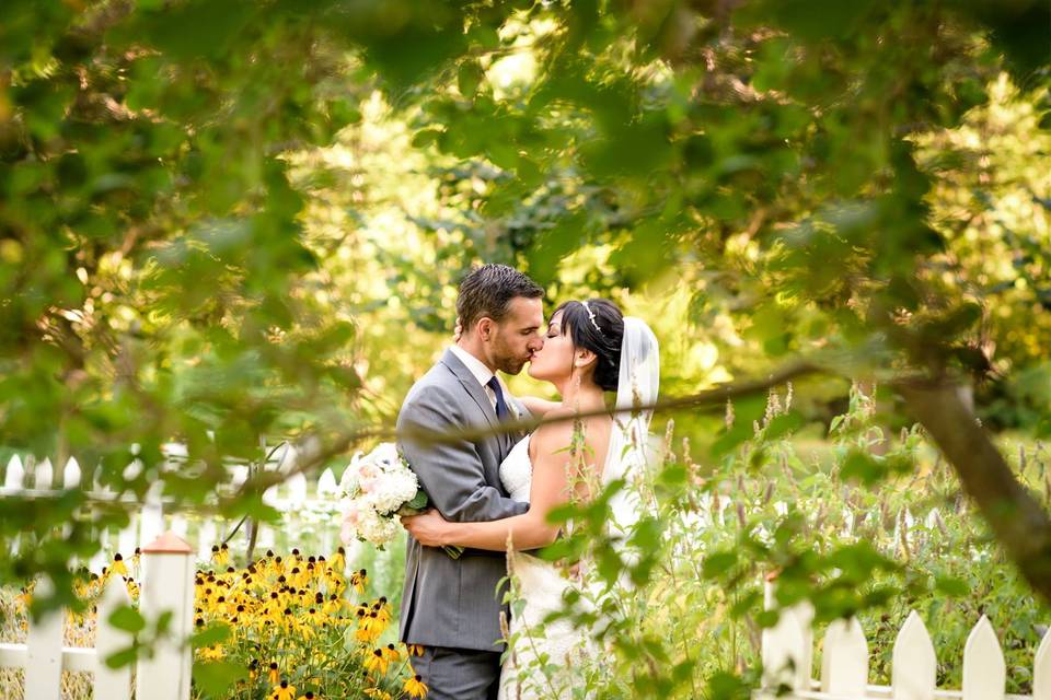 Kissing in the garden