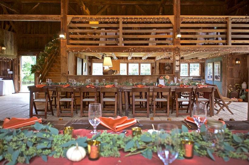 Setup for Dinner in Barn