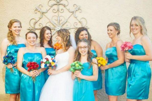 Bride and bridesmaids