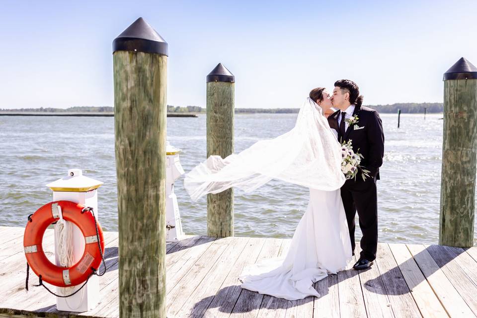 A kiss for the newly weds