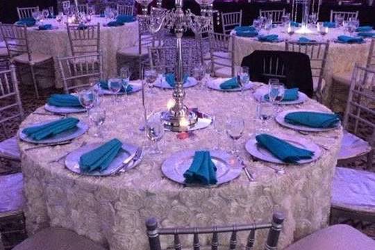 Table set up with centerpiece