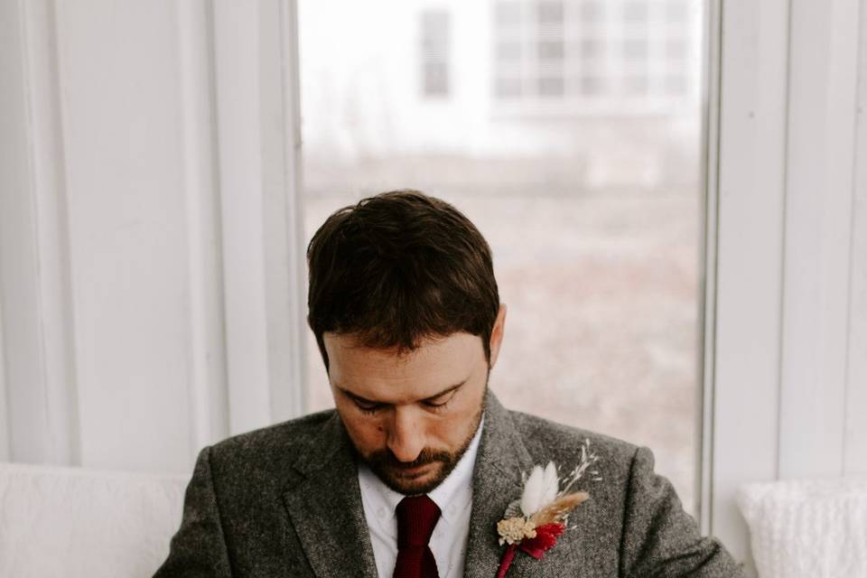 Groom Getting Ready