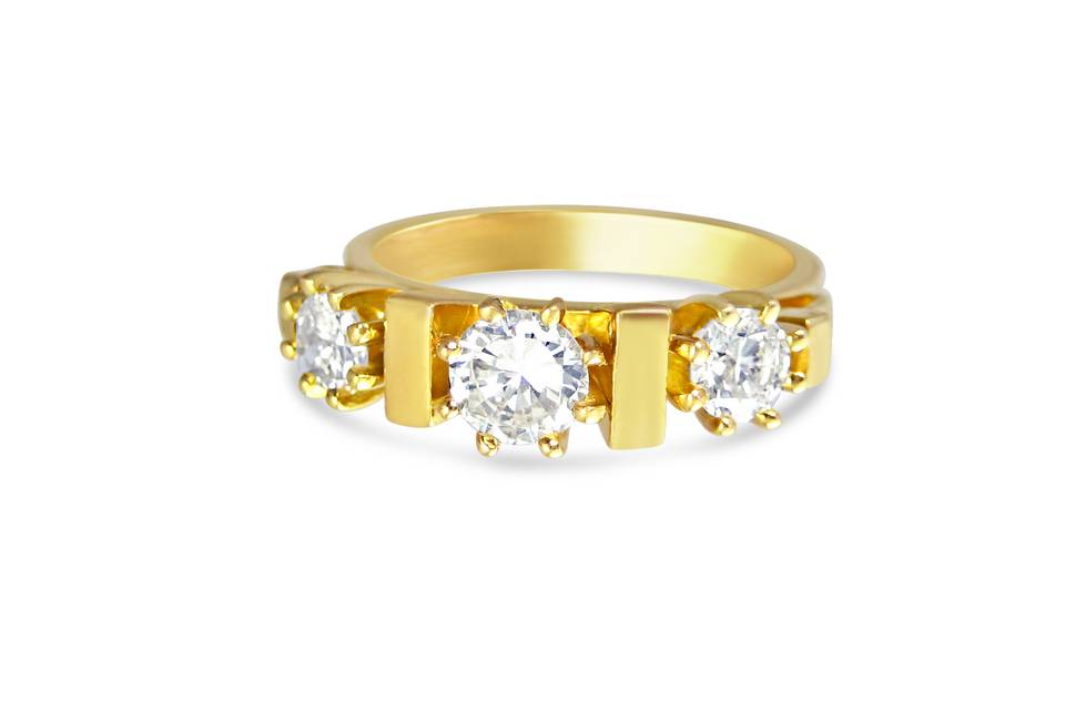 Three diamond engagement ring