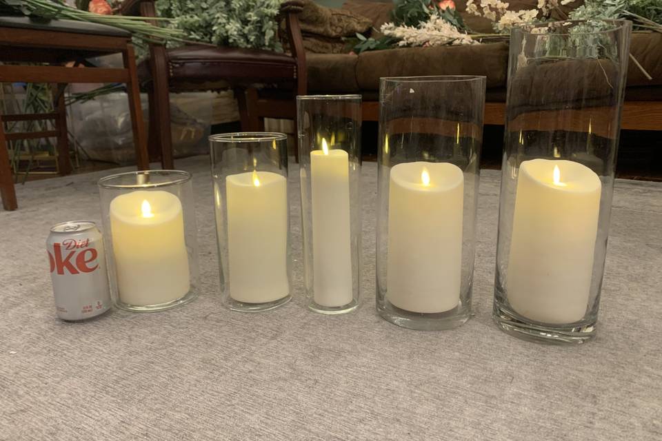 Glass Vase and Battery Candles