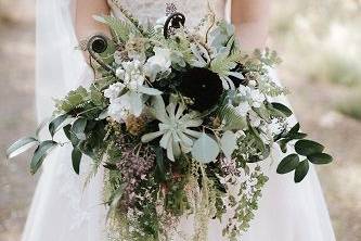 Bride with bouquet in hand