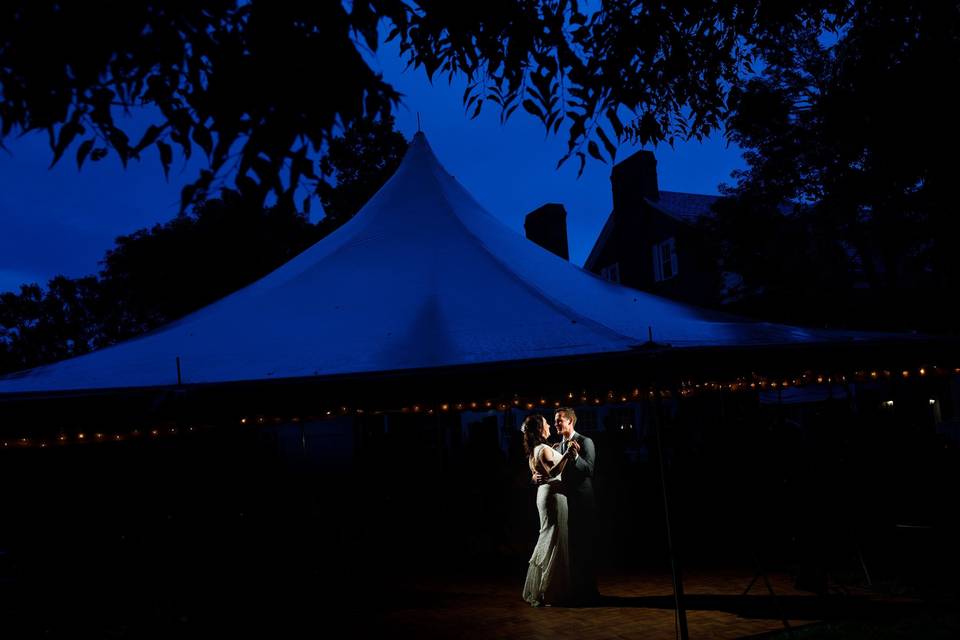 Newlyweds dancing