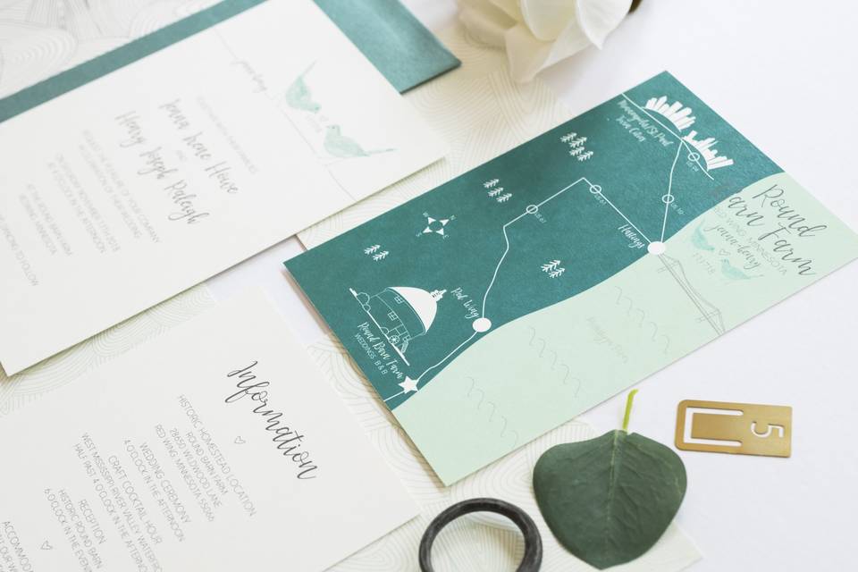 Turquoise invitation selection