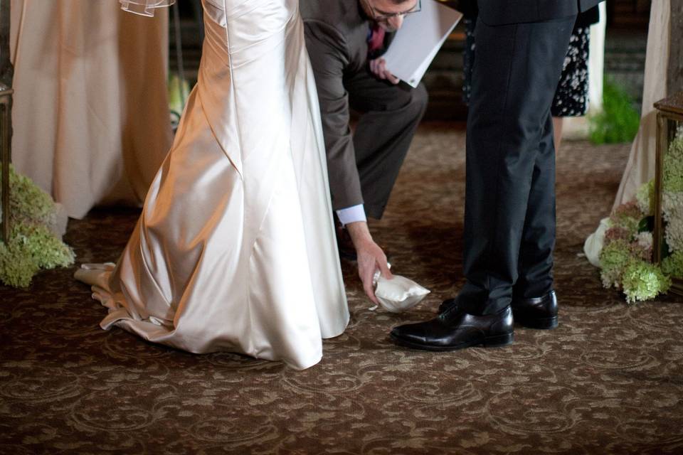 Outdoors, informal, nondenominational same-sex ceremony