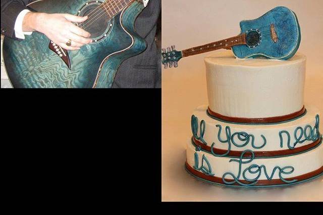Groom's Cake  Sugarpaste guitar created to replicate the Groom's!