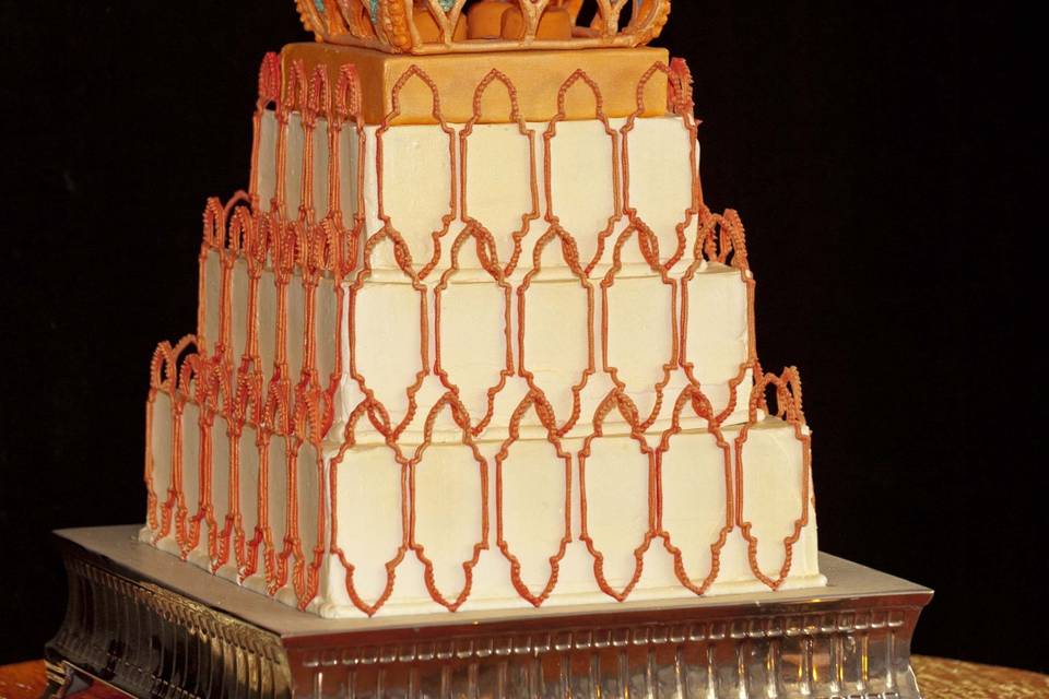 Moroccan Wedding Cake Royal Icing Design