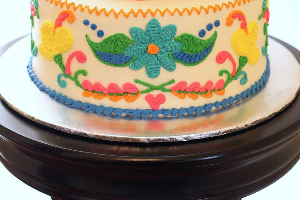 Mexican Embroidery Wedding Cake
