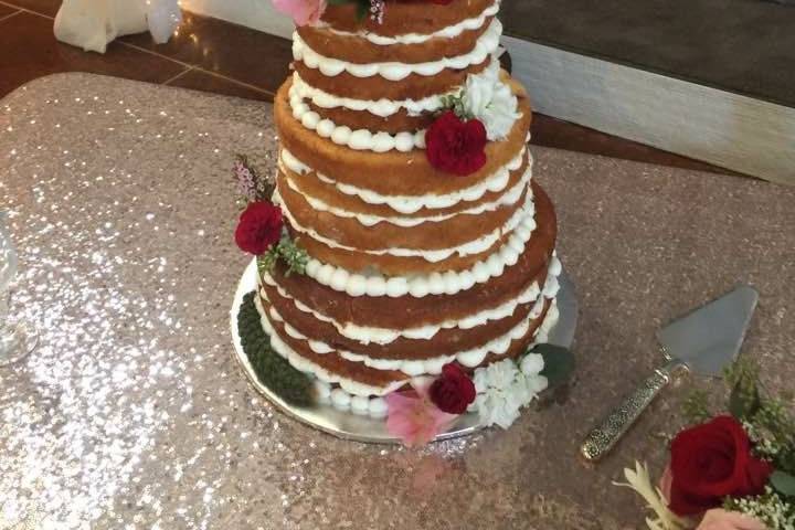 Naked wedding cake