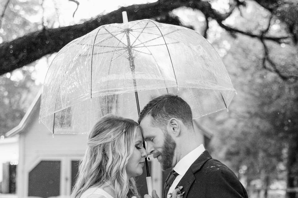 Rainy Newlywed Portraits