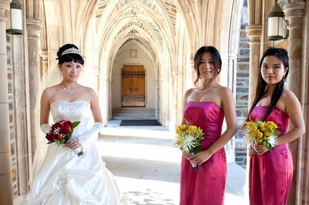 Bride and bridesmaids