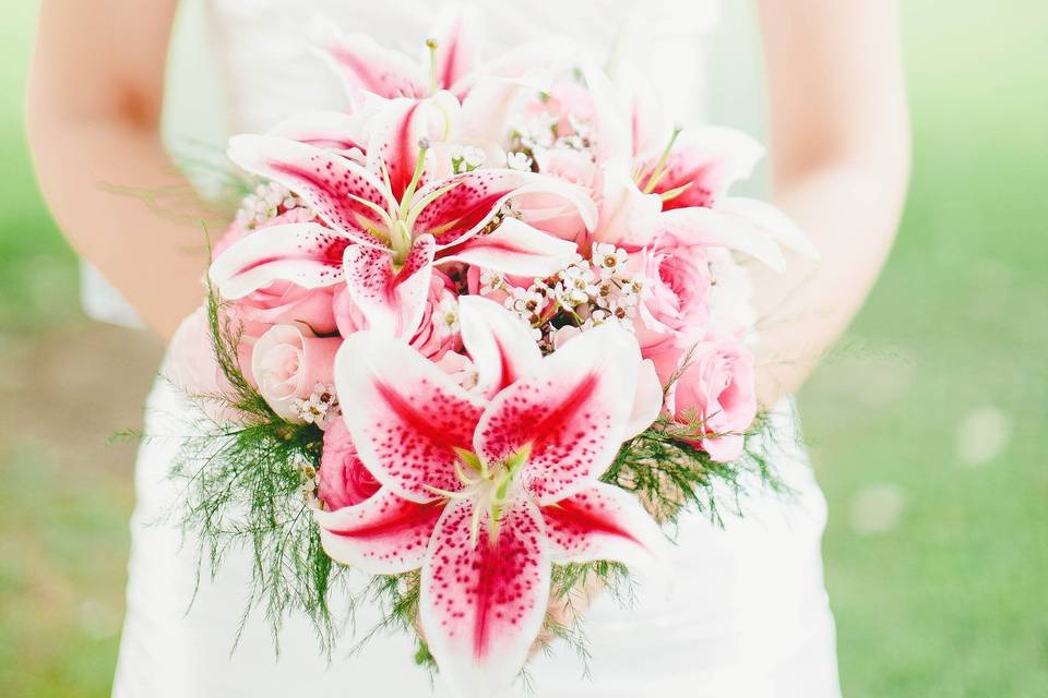 Bride and her bouquet