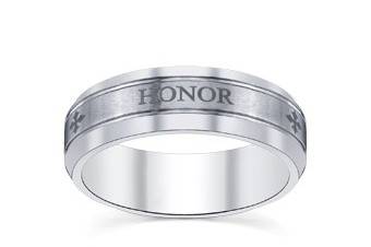 Engraved text on wedding band