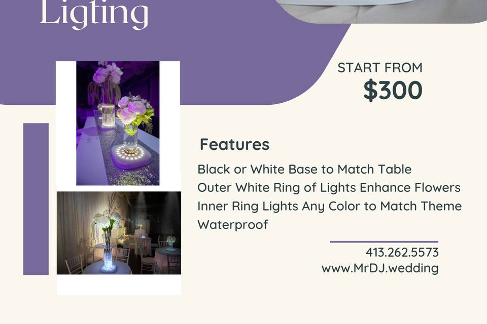 Centerpiece Up Lighting