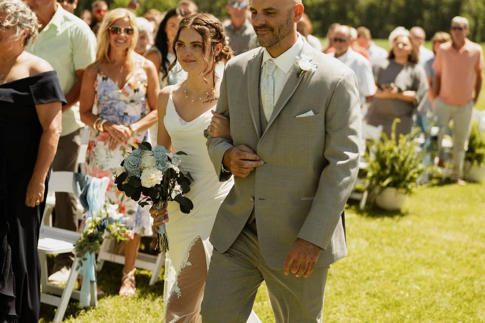 Father & Bride side by side.
